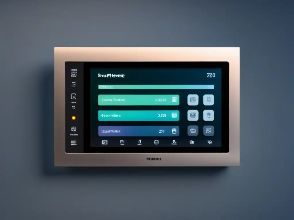 Panel de control moderno para hogar inteligente, con apps para hogar ecosostenible