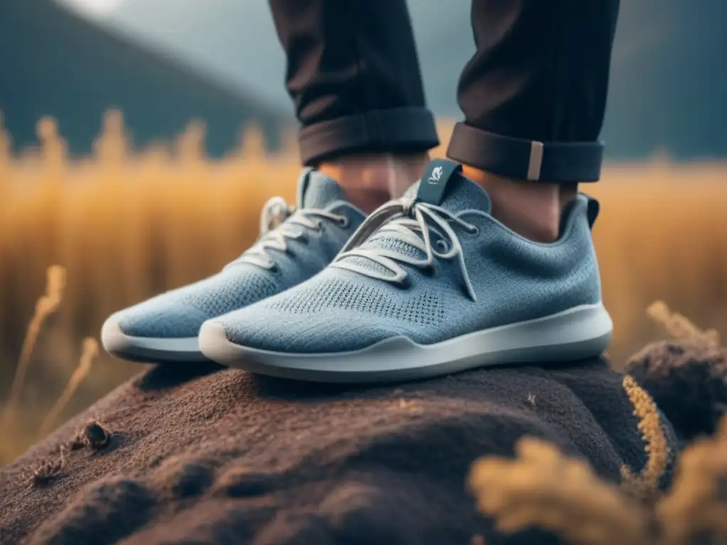 Un par de zapatos Allbirds de material sostenible en un fondo blanco, destacando su diseño elegante y sostenible