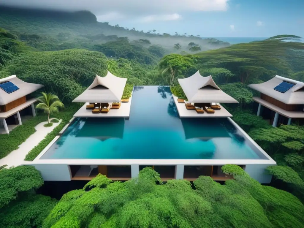 Un paraíso sostenible de lujo en la jungla tropical: arquitectura ecológica, paneles solares, infinity pool y villas en armonía con la naturaleza