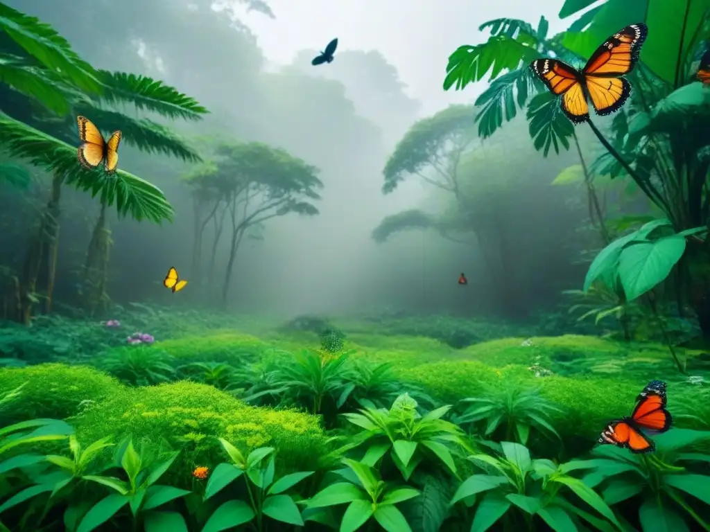 Un paraíso verde y diverso, símbolo de la conciencia de biodiversidad en eventos zero waste