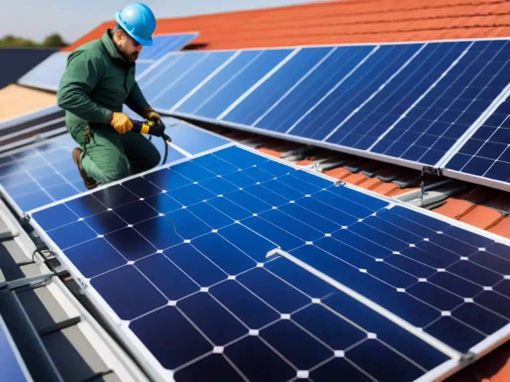 Guía paso a paso para instalar paneles solares principiantes en un tejado, con diseño moderno y colores sostenibles