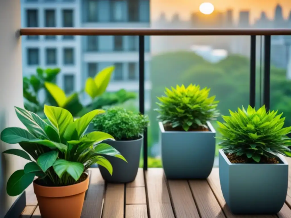 Un pequeño pulmón verde en un balcón citadino, oasis de tranquilidad entre la jungla de concreto