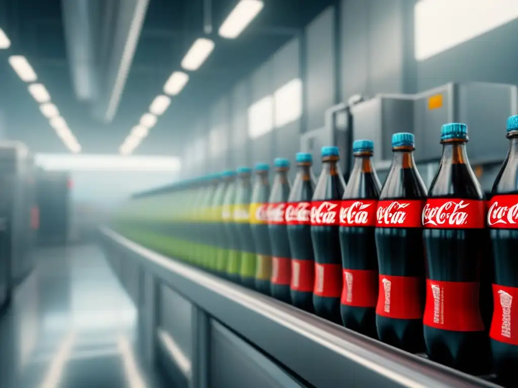 Planta embotelladora de Coca-Cola con tecnología sostenible destacando la economía circular en bebidas ecofriendly