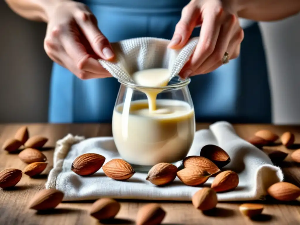 Preparación detallada de leche de almendras casera con Recetas leches vegetales caseras