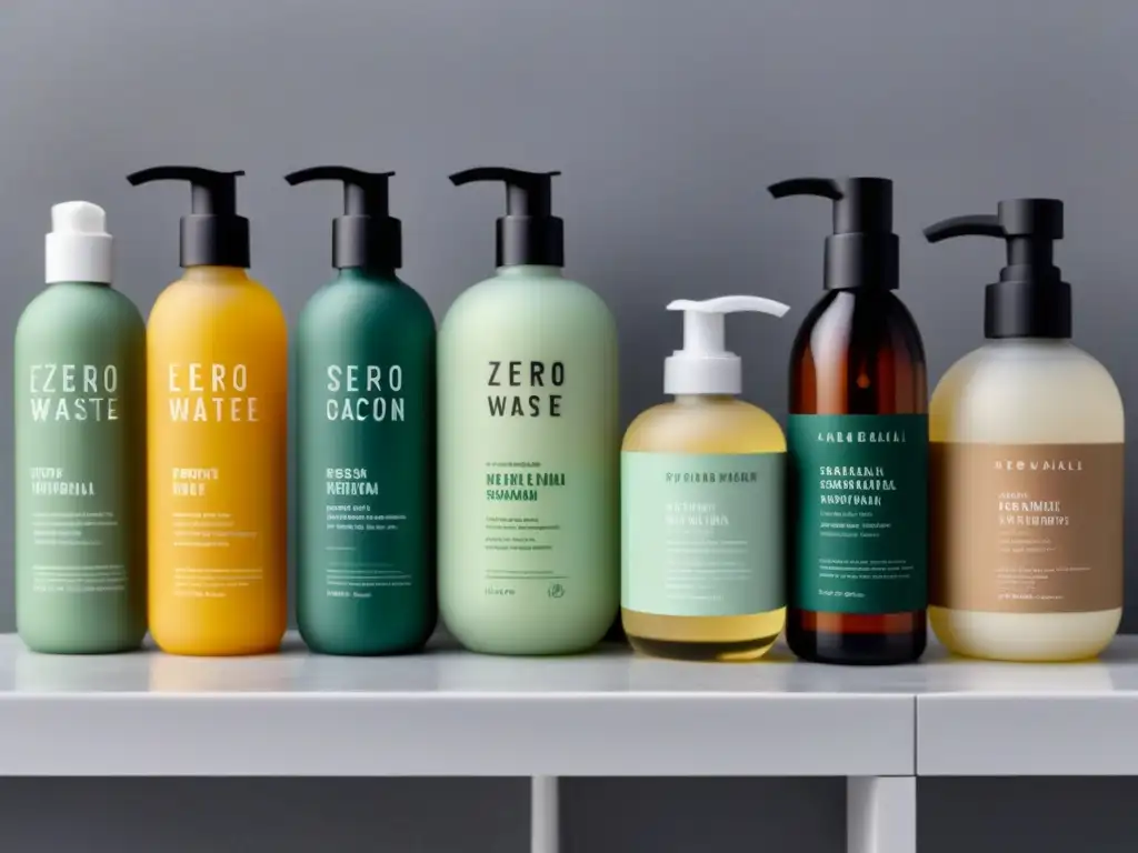 Productos crueltyfree sostenibles y zero waste en un elegante baño moderno