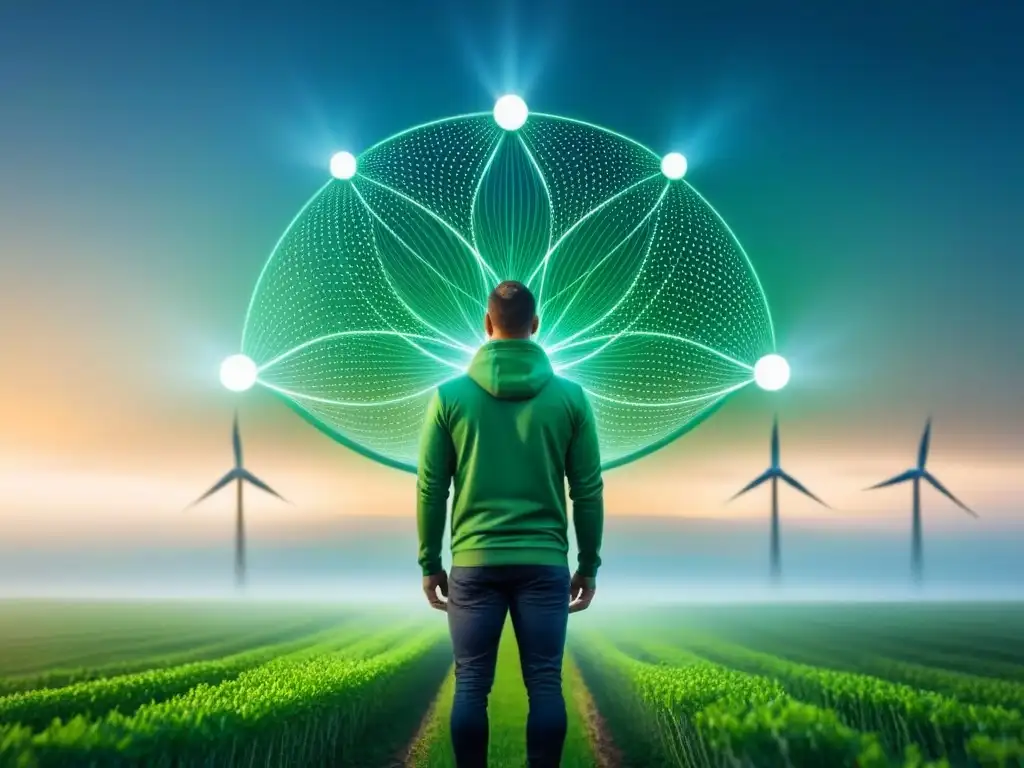 Red de energías renovables conectadas con datos digitales, integración Big Data energías renovables