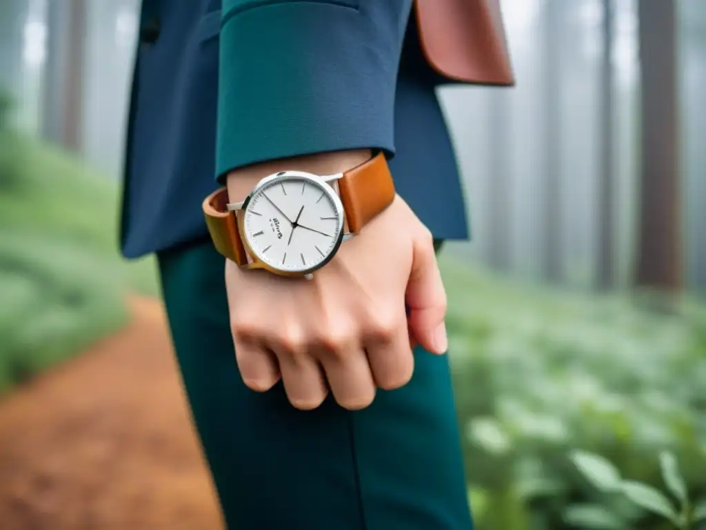 Reloj de lujo eco en bosque verde