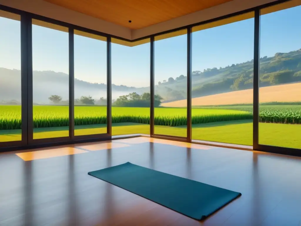 Retiro de bienestar en armonía con la naturaleza: yoga entre campos verdes