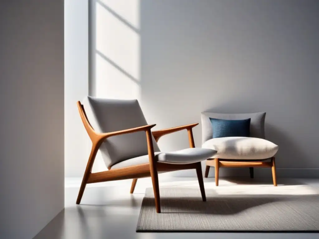 Un rincón elegante con un sillón minimalista de materiales muebles sostenibles revolucionarios