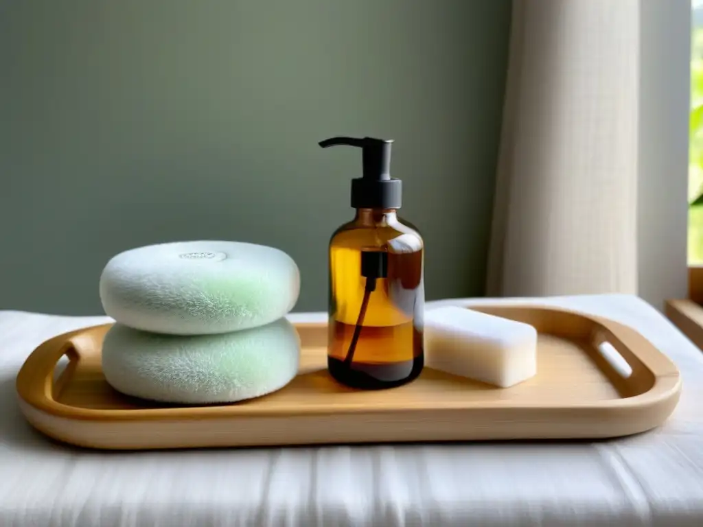 Una rutina de cuidado personal sostenible: productos eco-friendly en un baño minimalista