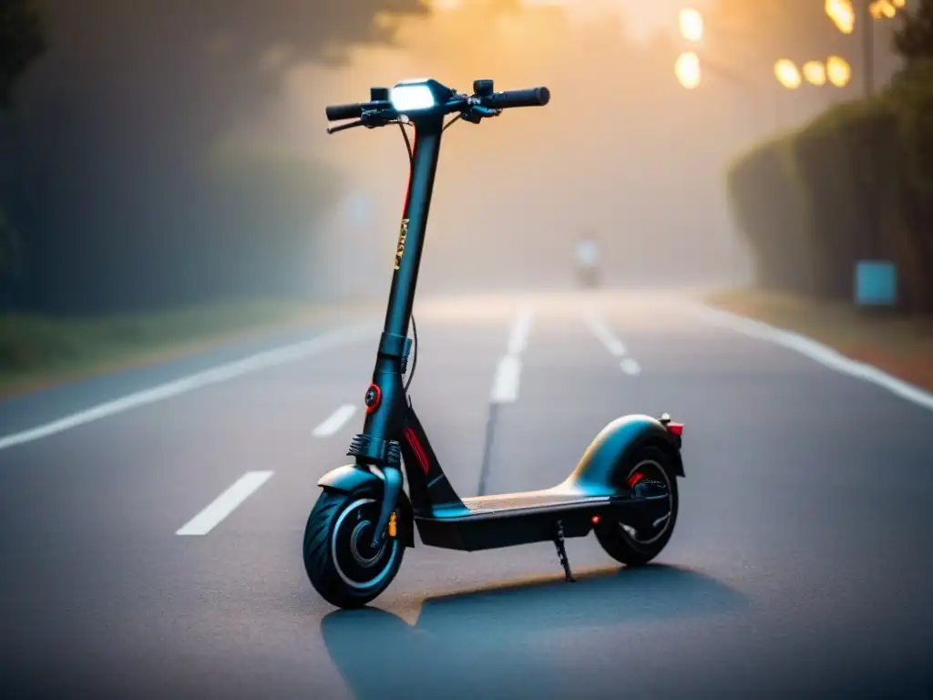 Un scooter eléctrico sostenible para niños con diseño moderno y colores vibrantes