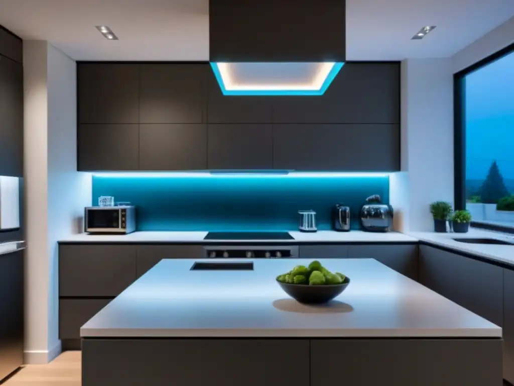 Sellos sostenibilidad electrodomésticos eficiencia energética en una cocina moderna y elegante con diseño minimalista y colores neutros