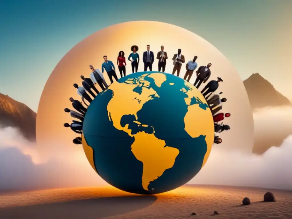 Siluetas de influenciadores del cine promoviendo vida sostenible en la tierra