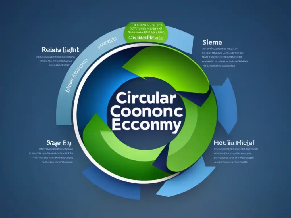 Un sofisticado infográfico ilustrando el modelo de economía circular