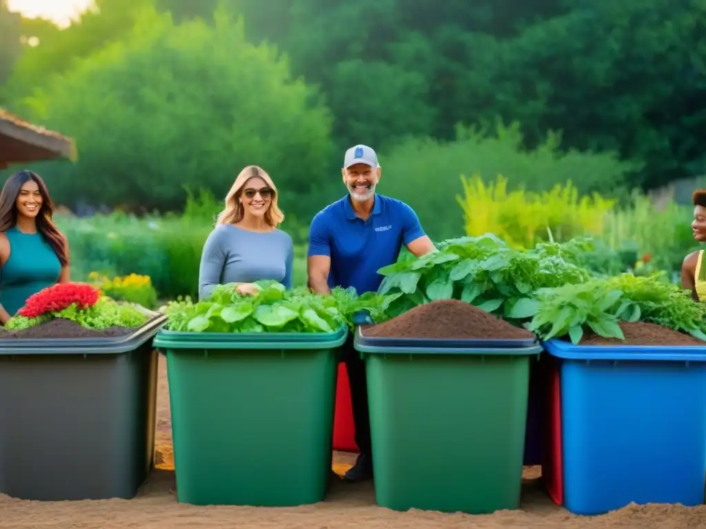 Talleres comunitarios de reciclaje y compostaje: comunidad unida en un jardín sostenible, fomentando la educación ambiental