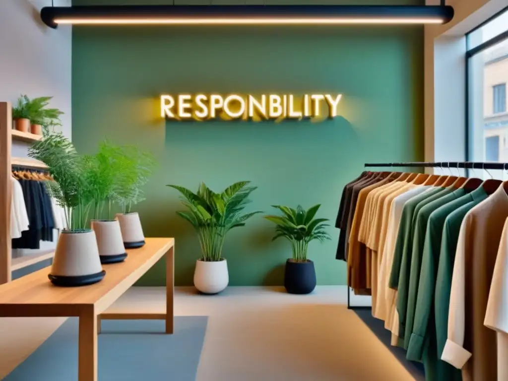 Tienda de moda sostenible y ética comprar con diseño minimalista y materiales ecofriendly