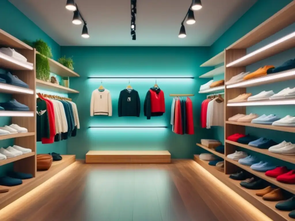 Tienda infantil sostenible: moda colorida en algodón orgánico Tienda de moda sostenible para niños con valores ecológicos en ambiente moderno y acogedor