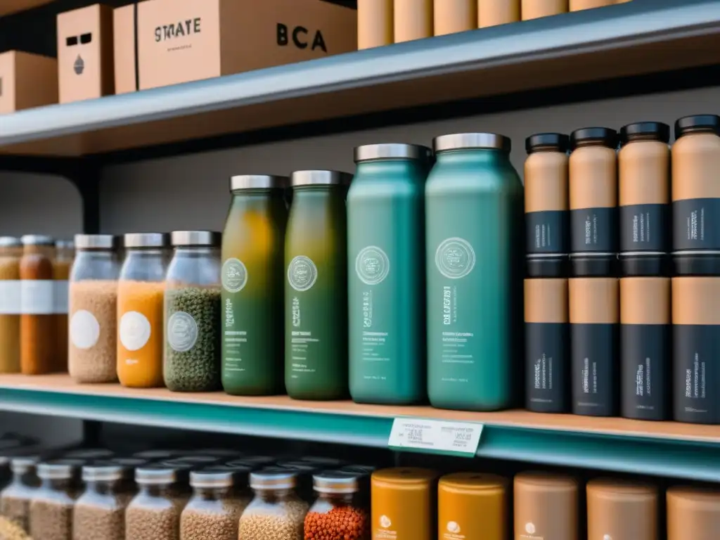 Una tienda moderna llena de productos zero waste sostenible