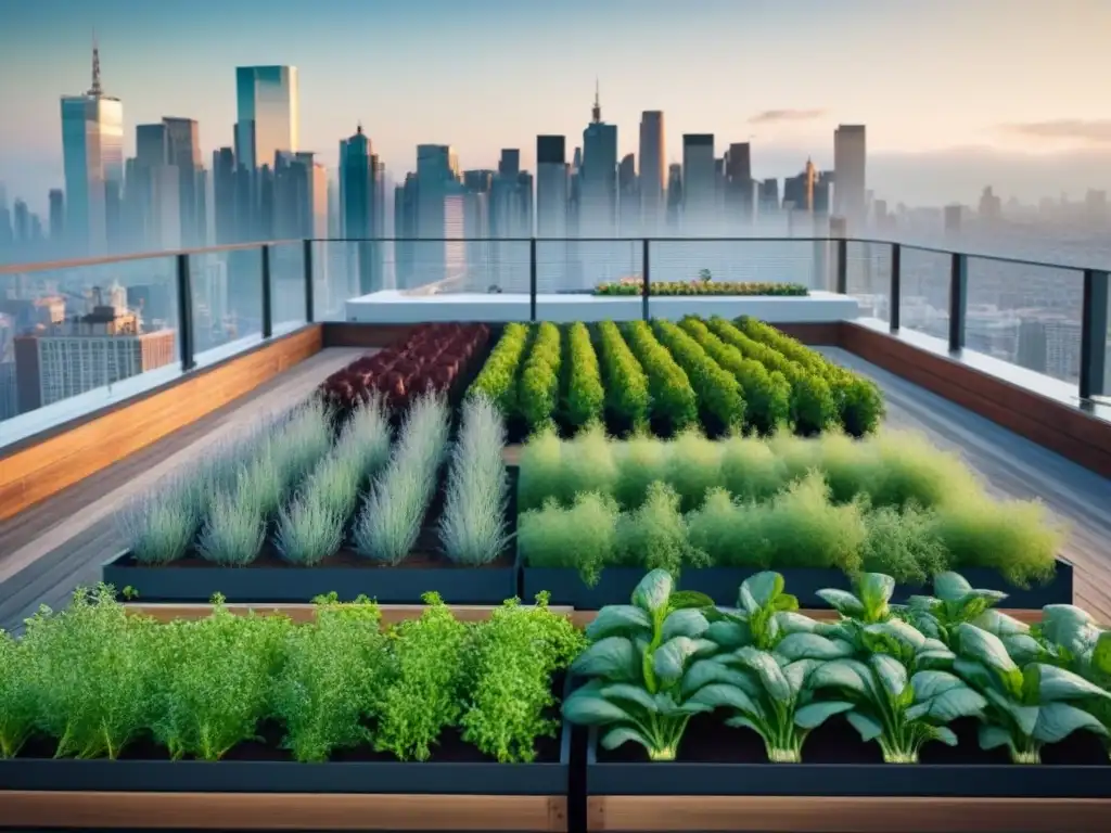 Un jardín urbano moderno y sostenible con Apps para agricultura urbana sostenible