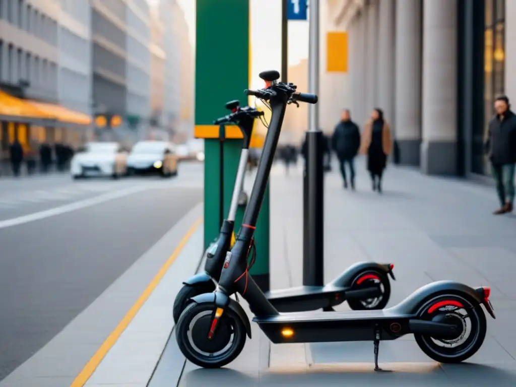 Dos vehículos eléctricos modernos y elegantes en la ciudad