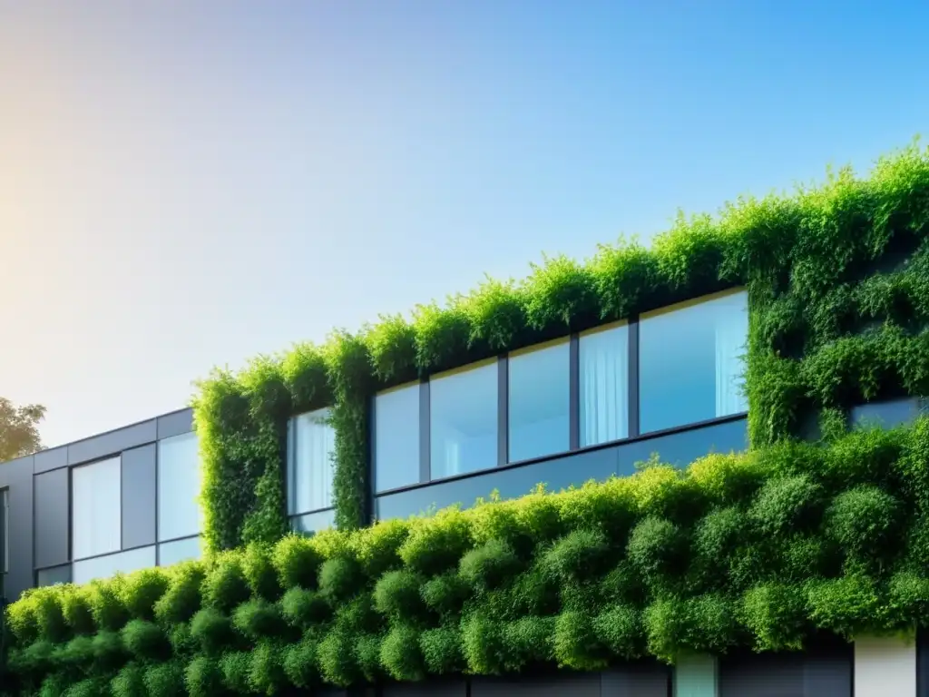 Construcción verde con materiales sostenibles: diseño moderno y sostenible integrado con la naturaleza