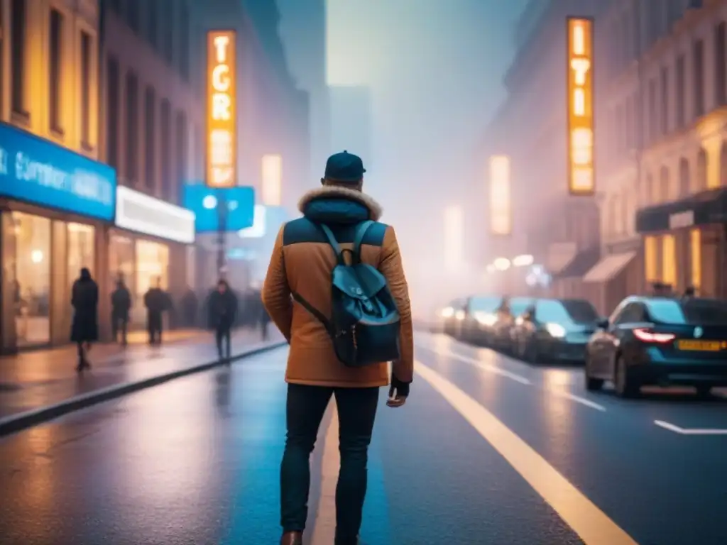 Vibrante calle nocturna con iluminación urbana sostenible proyectos, creando un ambiente acogedor y seguro