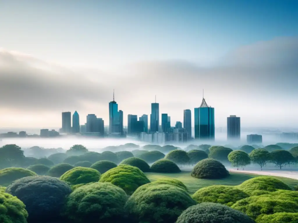 Un vibrante paisaje urbano con ondas de sonido, resalta la contaminación acústica