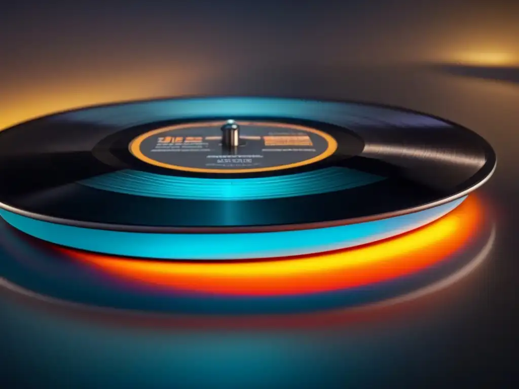 Un vinilo ecológico de alta calidad con detalles intrincados, reflejando la luz en una composición elegante