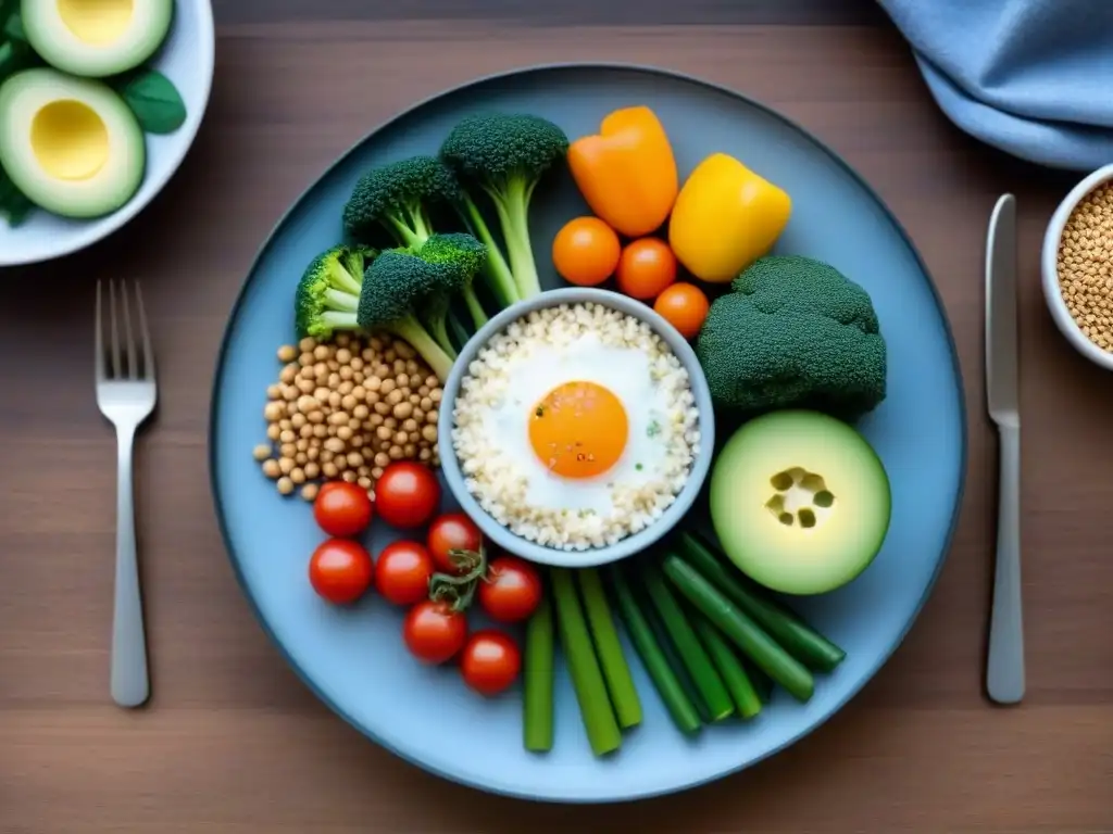 Vista detallada de un plato colorido con ingredientes frescos variados, ideal para la planificación menús zero waste