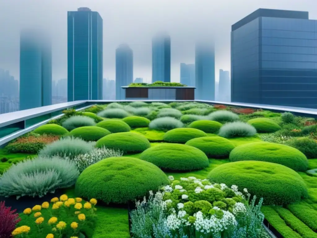 Vista panorámica de la ciudad con techos verdes, destaca biodiversidad urbana